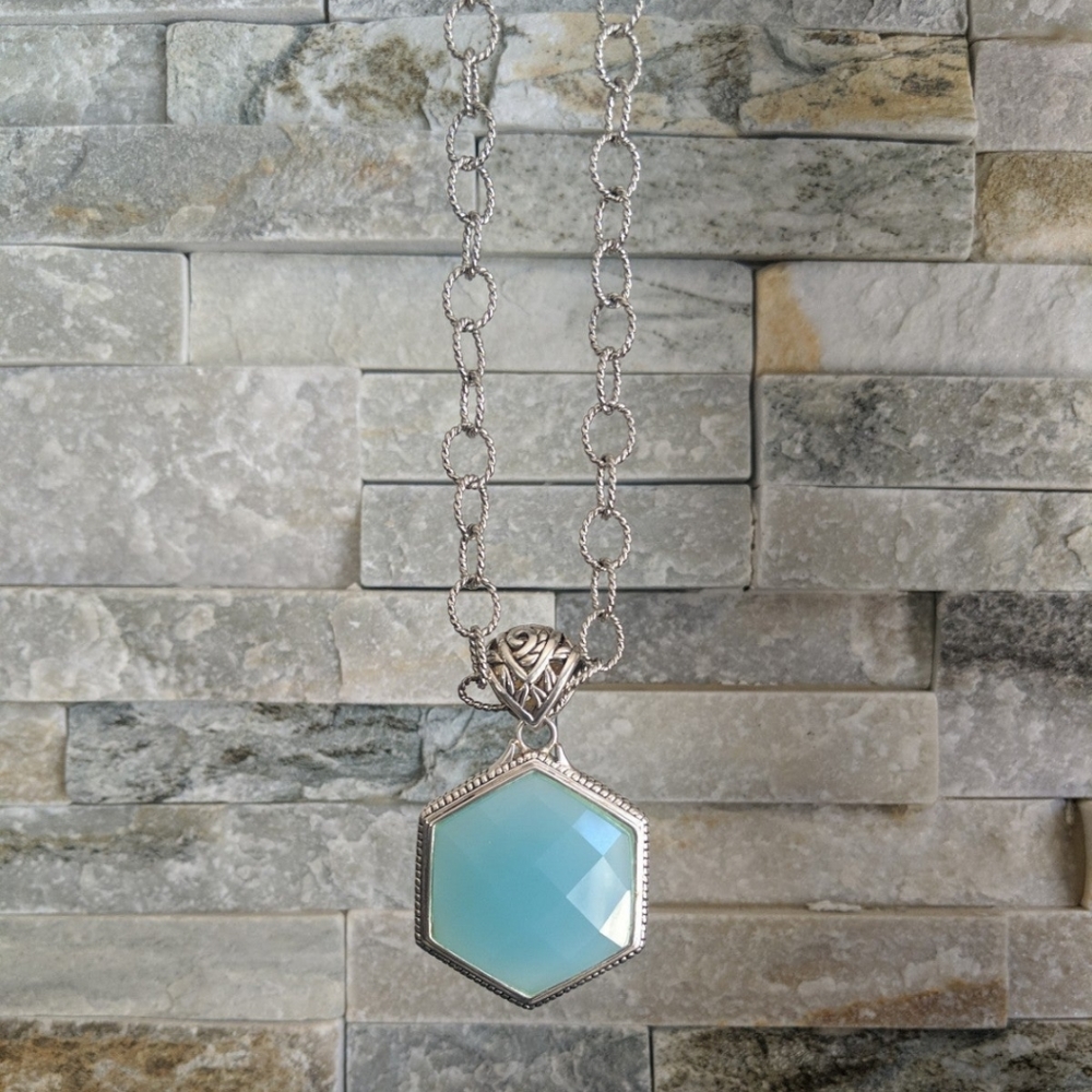 Vintage Barse Sterling Silver and Gemstone Pendant Necklace